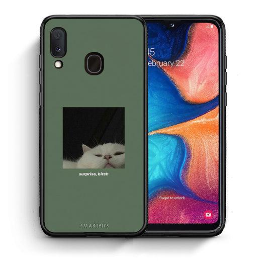 Θήκη Samsung Galaxy A30 Bitch Surprise από τη Smartfits με σχέδιο στο πίσω μέρος και μαύρο περίβλημα | Samsung Galaxy A30 Bitch Surprise case with colorful back and black bezels
