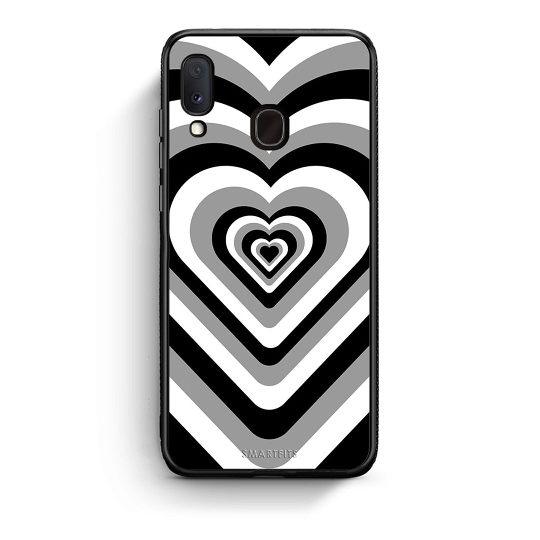 Samsung A20e Black Hearts θήκη από τη Smartfits με σχέδιο στο πίσω μέρος και μαύρο περίβλημα | Smartphone case with colorful back and black bezels by Smartfits