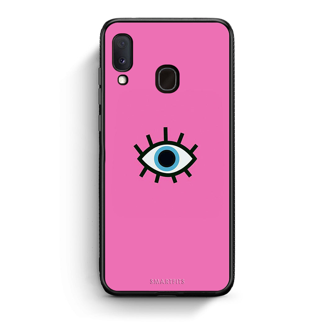 Samsung Galaxy M20 Blue Eye Pink θήκη από τη Smartfits με σχέδιο στο πίσω μέρος και μαύρο περίβλημα | Smartphone case with colorful back and black bezels by Smartfits