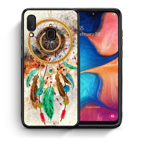 Θήκη Samsung Galaxy A30 DreamCatcher Boho από τη Smartfits με σχέδιο στο πίσω μέρος και μαύρο περίβλημα | Samsung Galaxy A30 DreamCatcher Boho case with colorful back and black bezels