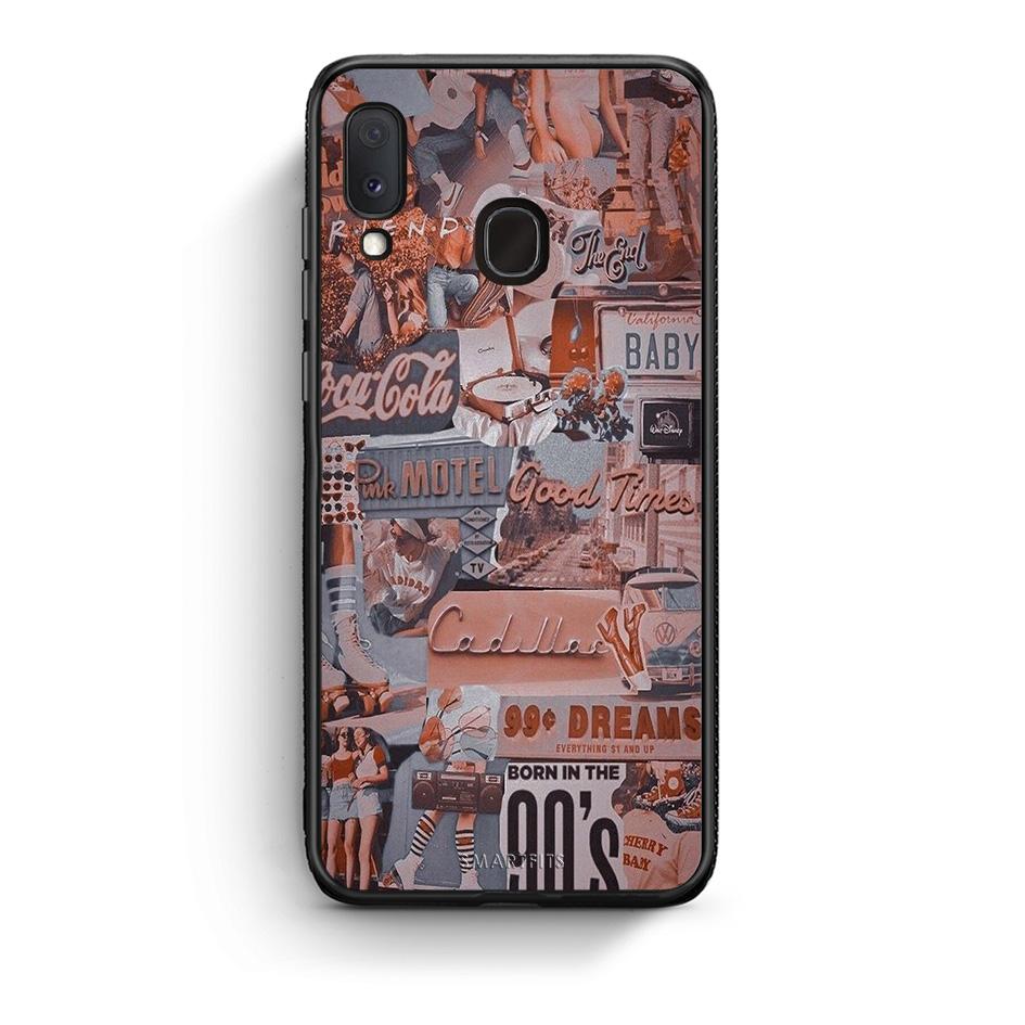 Samsung A20e Born In 90s θήκη από τη Smartfits με σχέδιο στο πίσω μέρος και μαύρο περίβλημα | Smartphone case with colorful back and black bezels by Smartfits