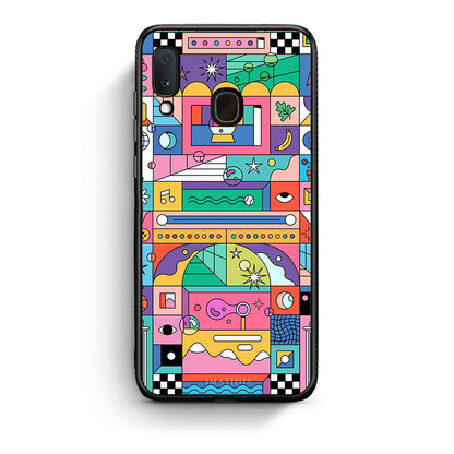 Samsung Galaxy M20 Bubbles Soap θήκη από τη Smartfits με σχέδιο στο πίσω μέρος και μαύρο περίβλημα | Smartphone case with colorful back and black bezels by Smartfits
