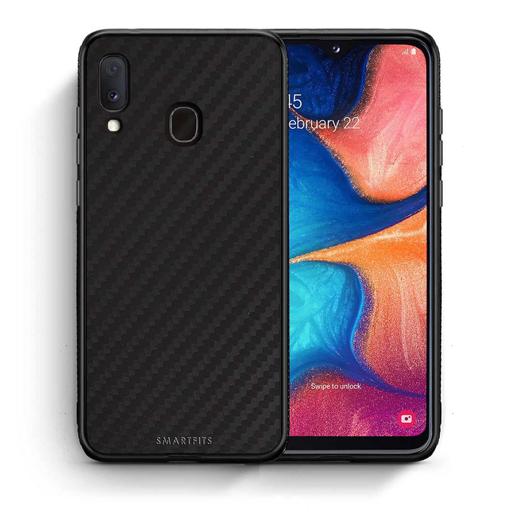 Θήκη Samsung Galaxy A30 Carbon Black από τη Smartfits με σχέδιο στο πίσω μέρος και μαύρο περίβλημα | Samsung Galaxy A30 Carbon Black case with colorful back and black bezels