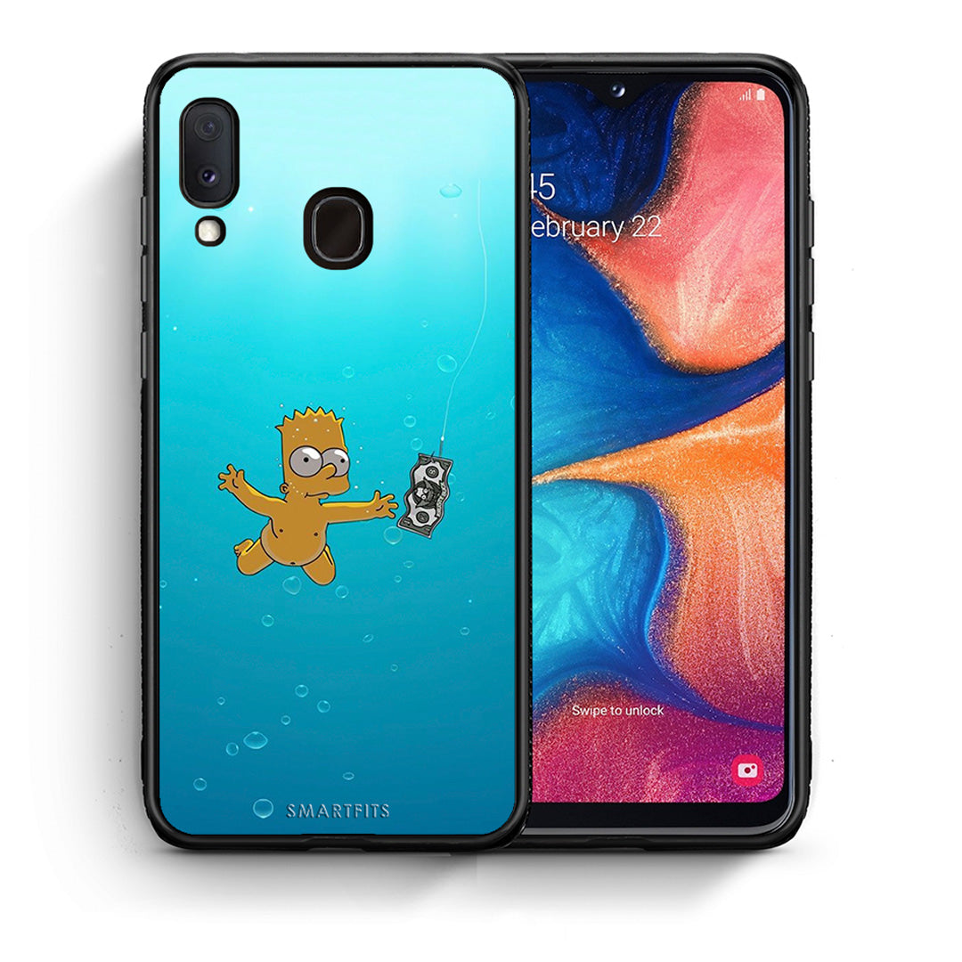 Θήκη Samsung A20e Chasing Money από τη Smartfits με σχέδιο στο πίσω μέρος και μαύρο περίβλημα | Samsung A20e Chasing Money case with colorful back and black bezels