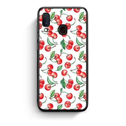 Samsung A20e Cherry Summer θήκη από τη Smartfits με σχέδιο στο πίσω μέρος και μαύρο περίβλημα | Smartphone case with colorful back and black bezels by Smartfits
