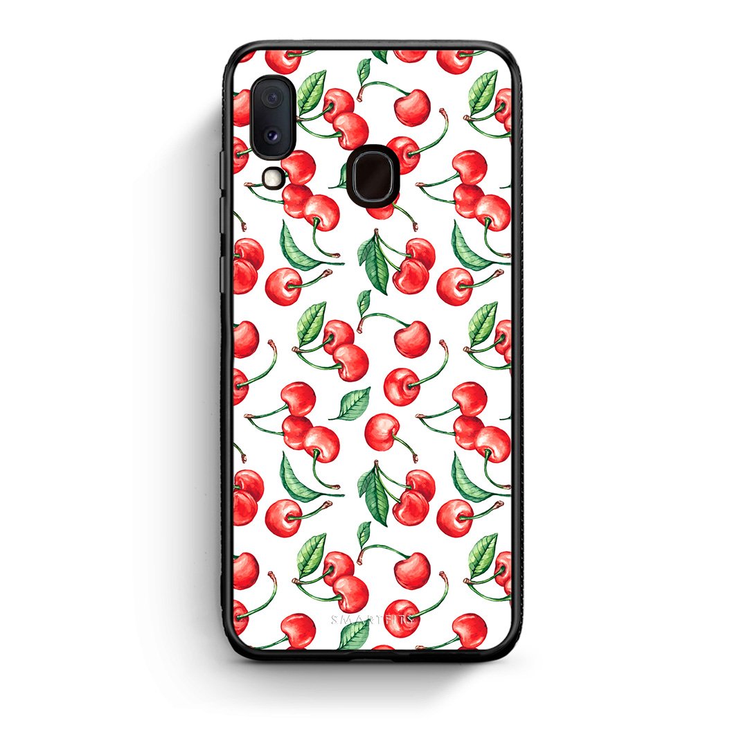 Samsung Galaxy A30 Cherry Summer θήκη από τη Smartfits με σχέδιο στο πίσω μέρος και μαύρο περίβλημα | Smartphone case with colorful back and black bezels by Smartfits