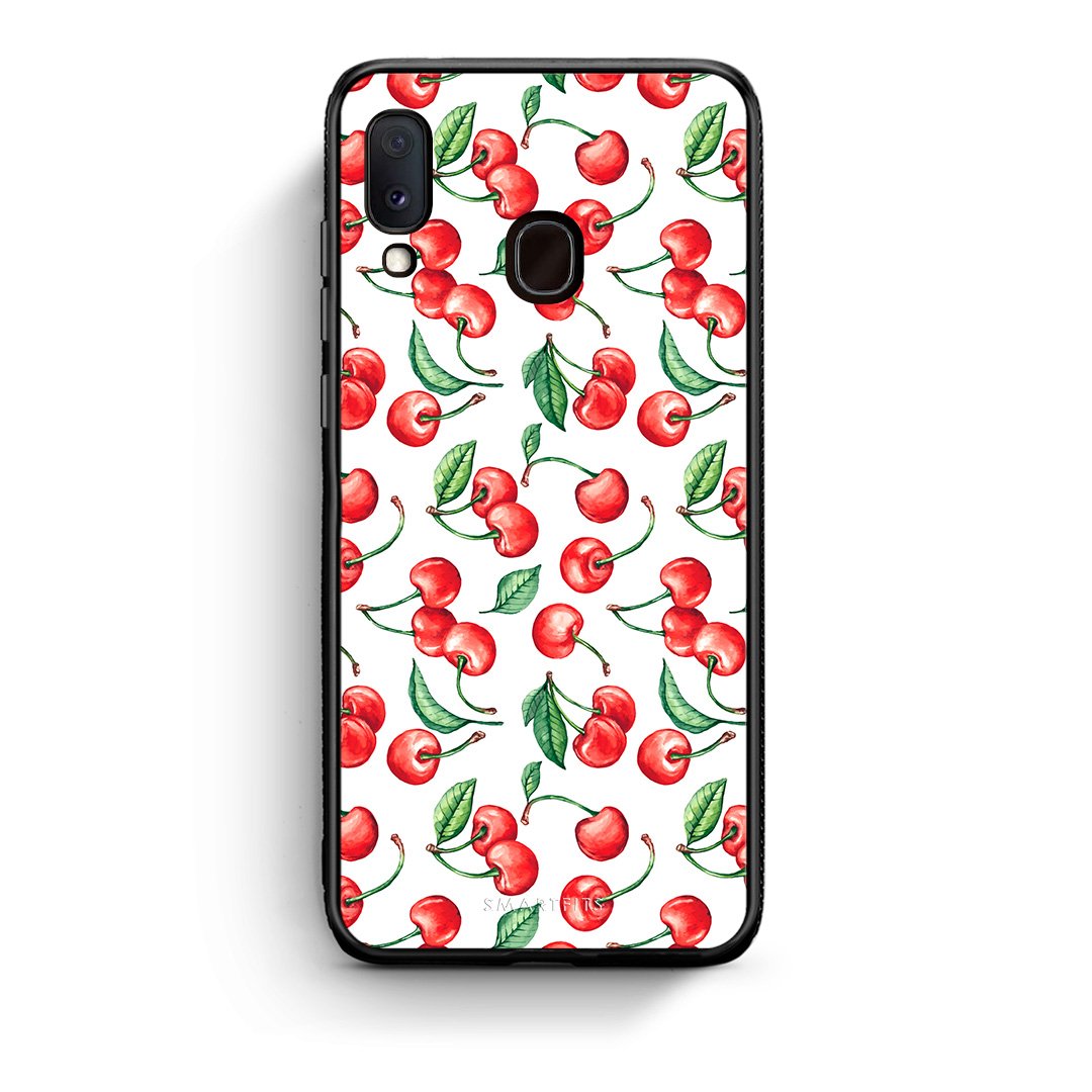 Samsung Galaxy M20 Cherry Summer θήκη από τη Smartfits με σχέδιο στο πίσω μέρος και μαύρο περίβλημα | Smartphone case with colorful back and black bezels by Smartfits