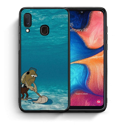 Θήκη Samsung Galaxy A30 Clean The Ocean από τη Smartfits με σχέδιο στο πίσω μέρος και μαύρο περίβλημα | Samsung Galaxy A30 Clean The Ocean case with colorful back and black bezels