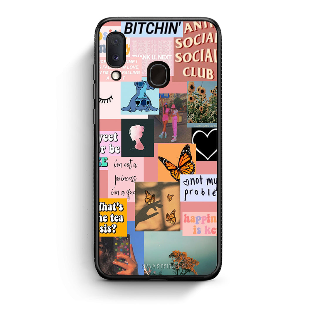 Samsung A20e Collage Bitchin Θήκη Αγίου Βαλεντίνου από τη Smartfits με σχέδιο στο πίσω μέρος και μαύρο περίβλημα | Smartphone case with colorful back and black bezels by Smartfits