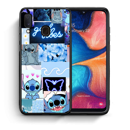 Θήκη Αγίου Βαλεντίνου Samsung Galaxy M20 Collage Good Vibes από τη Smartfits με σχέδιο στο πίσω μέρος και μαύρο περίβλημα | Samsung Galaxy M20 Collage Good Vibes case with colorful back and black bezels