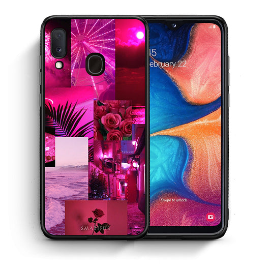 Θήκη Αγίου Βαλεντίνου Samsung Galaxy A30 Collage Red Roses από τη Smartfits με σχέδιο στο πίσω μέρος και μαύρο περίβλημα | Samsung Galaxy A30 Collage Red Roses case with colorful back and black bezels