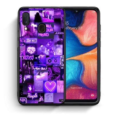 Θήκη Αγίου Βαλεντίνου Samsung Galaxy A30 Collage Stay Wild από τη Smartfits με σχέδιο στο πίσω μέρος και μαύρο περίβλημα | Samsung Galaxy A30 Collage Stay Wild case with colorful back and black bezels