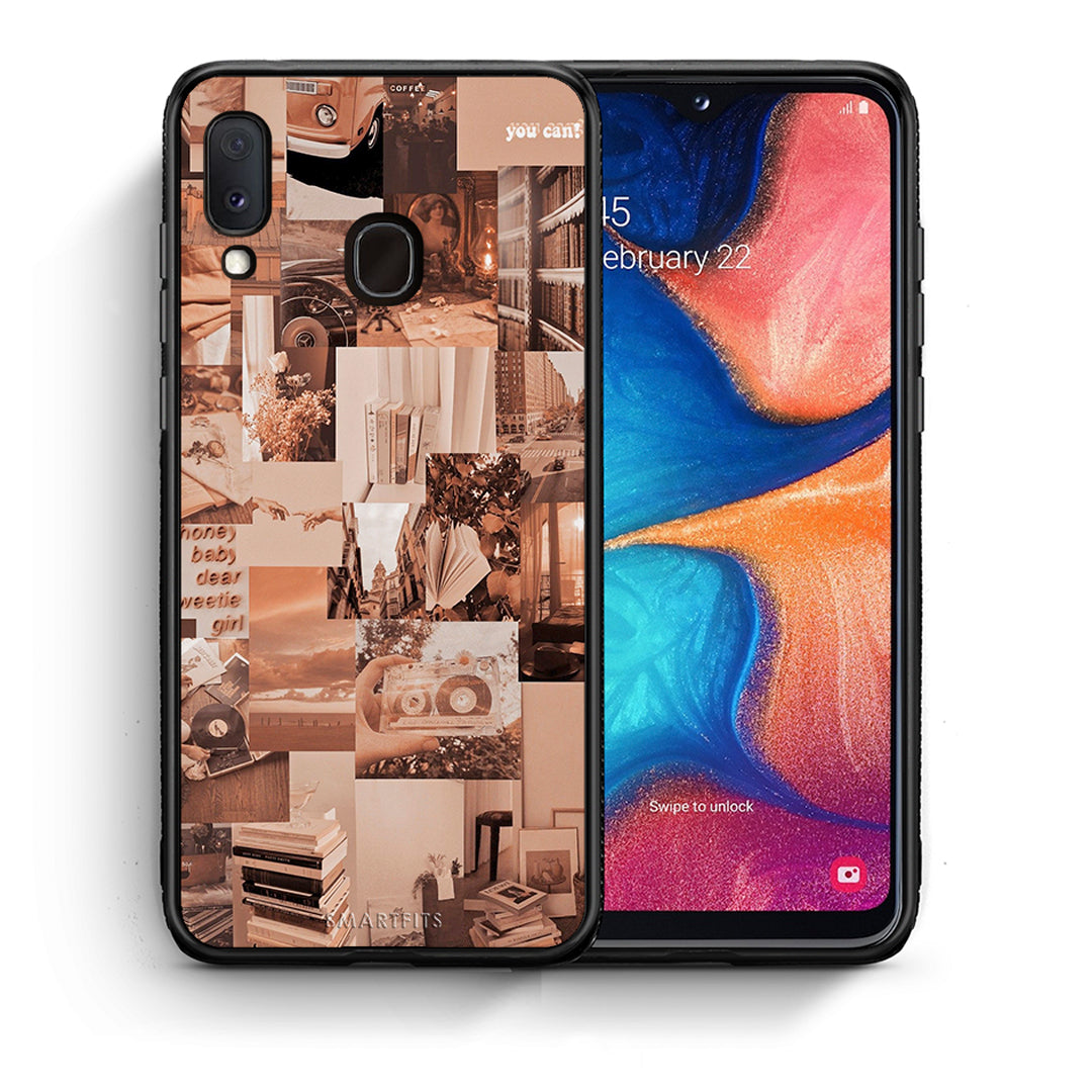 Θήκη Αγίου Βαλεντίνου Samsung A20e Collage You Can από τη Smartfits με σχέδιο στο πίσω μέρος και μαύρο περίβλημα | Samsung A20e Collage You Can case with colorful back and black bezels