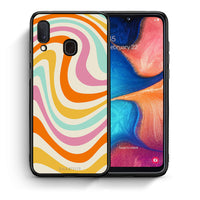 Thumbnail for Θήκη Samsung A20e Colourful Waves από τη Smartfits με σχέδιο στο πίσω μέρος και μαύρο περίβλημα | Samsung A20e Colourful Waves case with colorful back and black bezels