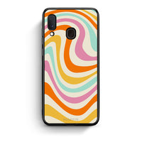 Thumbnail for Samsung Galaxy M20 Colourful Waves θήκη από τη Smartfits με σχέδιο στο πίσω μέρος και μαύρο περίβλημα | Smartphone case with colorful back and black bezels by Smartfits