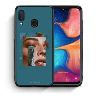Thumbnail for Θήκη Samsung A20e Cry An Ocean από τη Smartfits με σχέδιο στο πίσω μέρος και μαύρο περίβλημα | Samsung A20e Cry An Ocean case with colorful back and black bezels