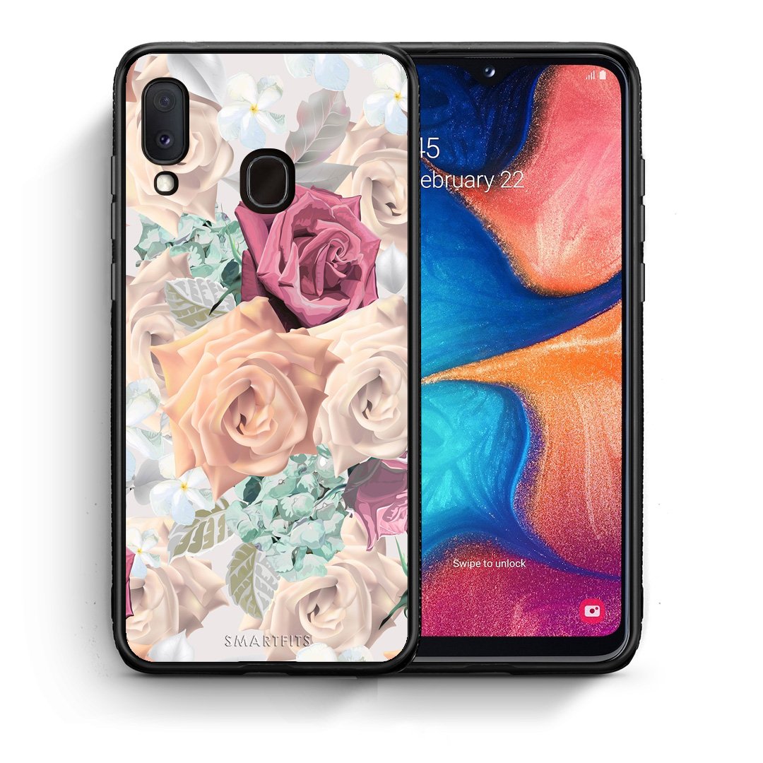 Θήκη Samsung Galaxy A30 Bouquet Floral από τη Smartfits με σχέδιο στο πίσω μέρος και μαύρο περίβλημα | Samsung Galaxy A30 Bouquet Floral case with colorful back and black bezels