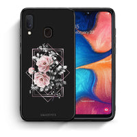 Thumbnail for Θήκη Samsung A20e Frame Flower από τη Smartfits με σχέδιο στο πίσω μέρος και μαύρο περίβλημα | Samsung A20e Frame Flower case with colorful back and black bezels