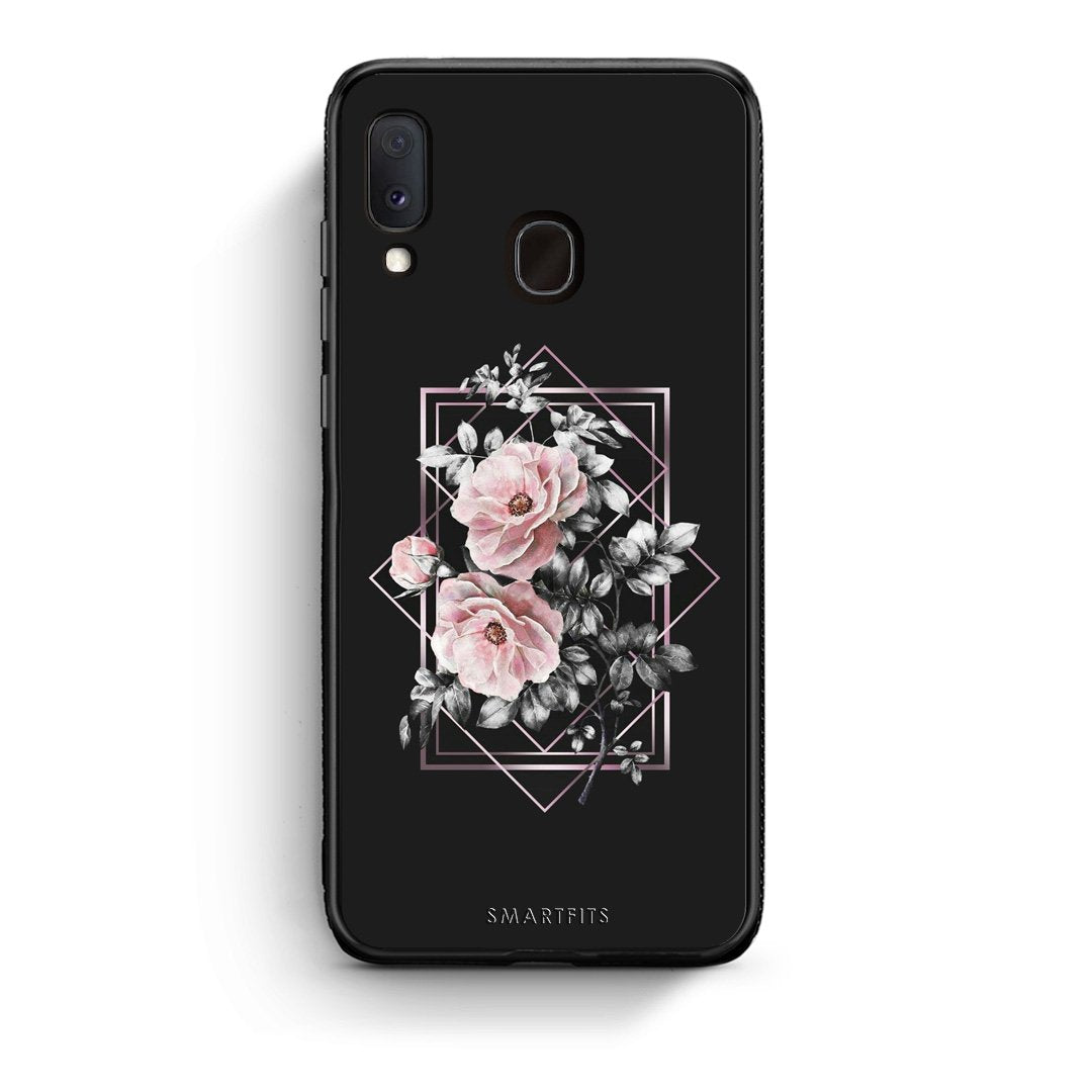4 - Samsung A20e Frame Flower case, cover, bumper
