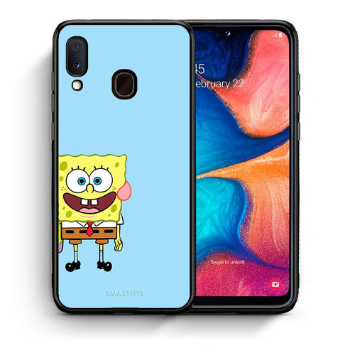 Θήκη Samsung A20e Friends Bob από τη Smartfits με σχέδιο στο πίσω μέρος και μαύρο περίβλημα | Samsung A20e Friends Bob case with colorful back and black bezels