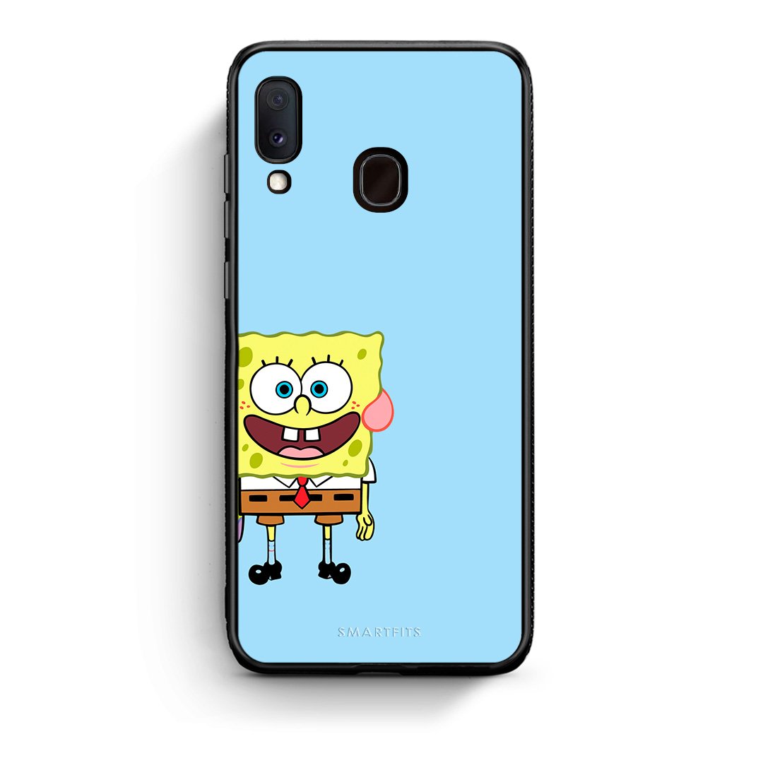 Samsung A20e Friends Bob θήκη από τη Smartfits με σχέδιο στο πίσω μέρος και μαύρο περίβλημα | Smartphone case with colorful back and black bezels by Smartfits
