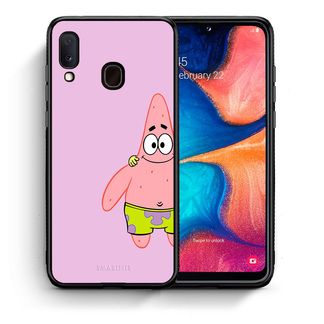 Θήκη Samsung Galaxy A30  Friends Patrick από τη Smartfits με σχέδιο στο πίσω μέρος και μαύρο περίβλημα | Samsung Galaxy A30  Friends Patrick case with colorful back and black bezels