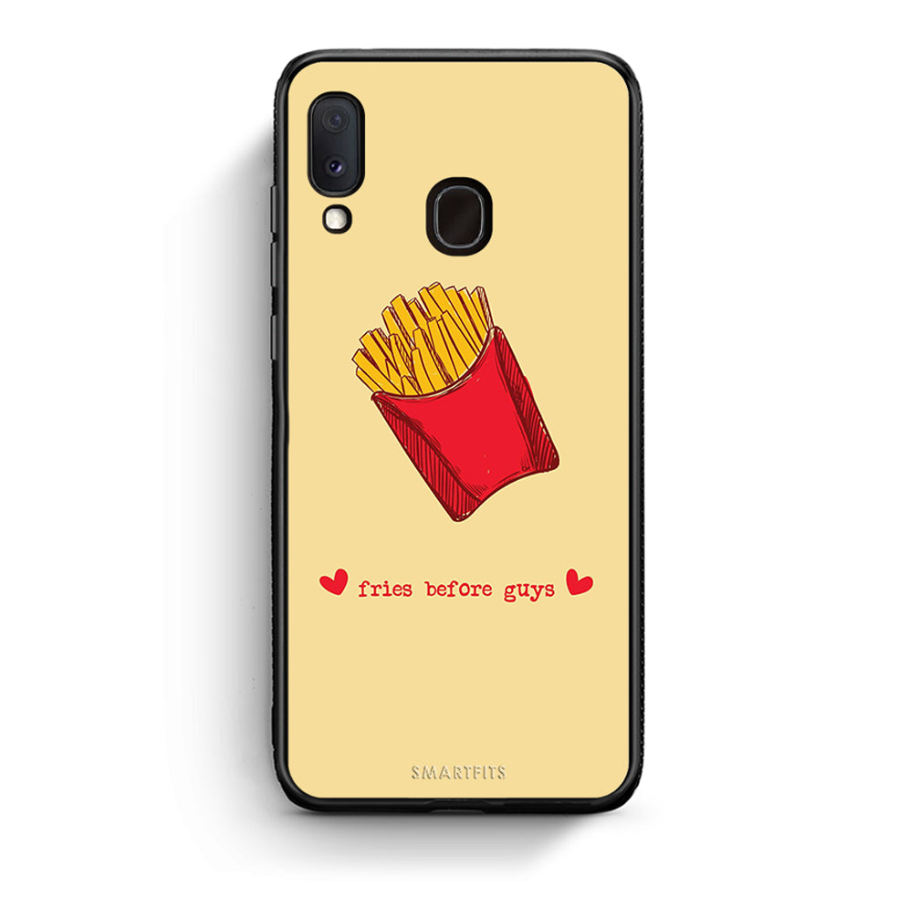 Samsung Galaxy M20 Fries Before Guys Θήκη Αγίου Βαλεντίνου από τη Smartfits με σχέδιο στο πίσω μέρος και μαύρο περίβλημα | Smartphone case with colorful back and black bezels by Smartfits