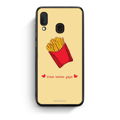 Samsung Galaxy M20 Fries Before Guys Θήκη Αγίου Βαλεντίνου από τη Smartfits με σχέδιο στο πίσω μέρος και μαύρο περίβλημα | Smartphone case with colorful back and black bezels by Smartfits