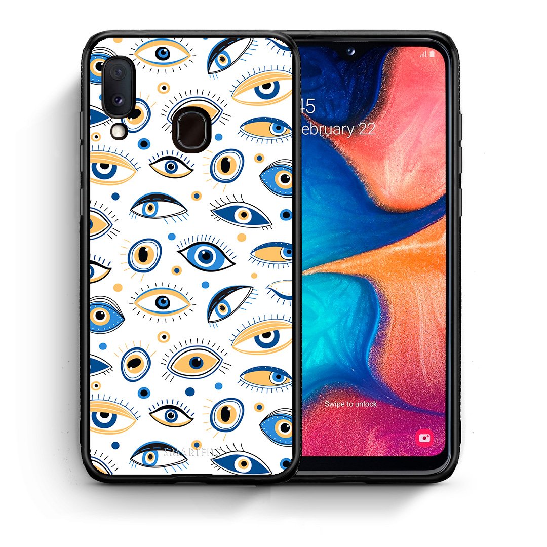 Θήκη Samsung Galaxy M20 Ftou Ftou από τη Smartfits με σχέδιο στο πίσω μέρος και μαύρο περίβλημα | Samsung Galaxy M20 Ftou Ftou case with colorful back and black bezels