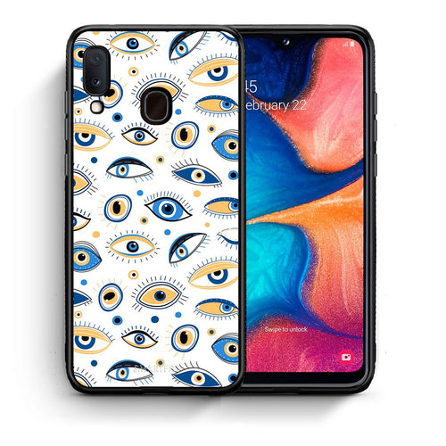 Θήκη Samsung Galaxy M20 Ftou Ftou από τη Smartfits με σχέδιο στο πίσω μέρος και μαύρο περίβλημα | Samsung Galaxy M20 Ftou Ftou case with colorful back and black bezels