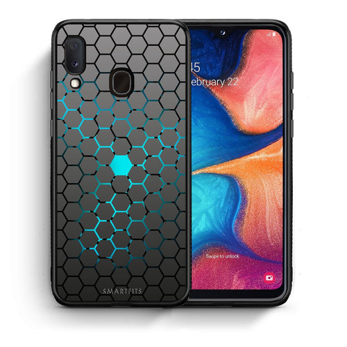 Θήκη Samsung Galaxy A30 Hexagonal Geometric από τη Smartfits με σχέδιο στο πίσω μέρος και μαύρο περίβλημα | Samsung Galaxy A30 Hexagonal Geometric case with colorful back and black bezels