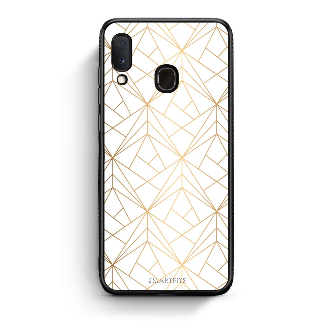111 - Samsung A20e Luxury White Geometric case, cover, bumper