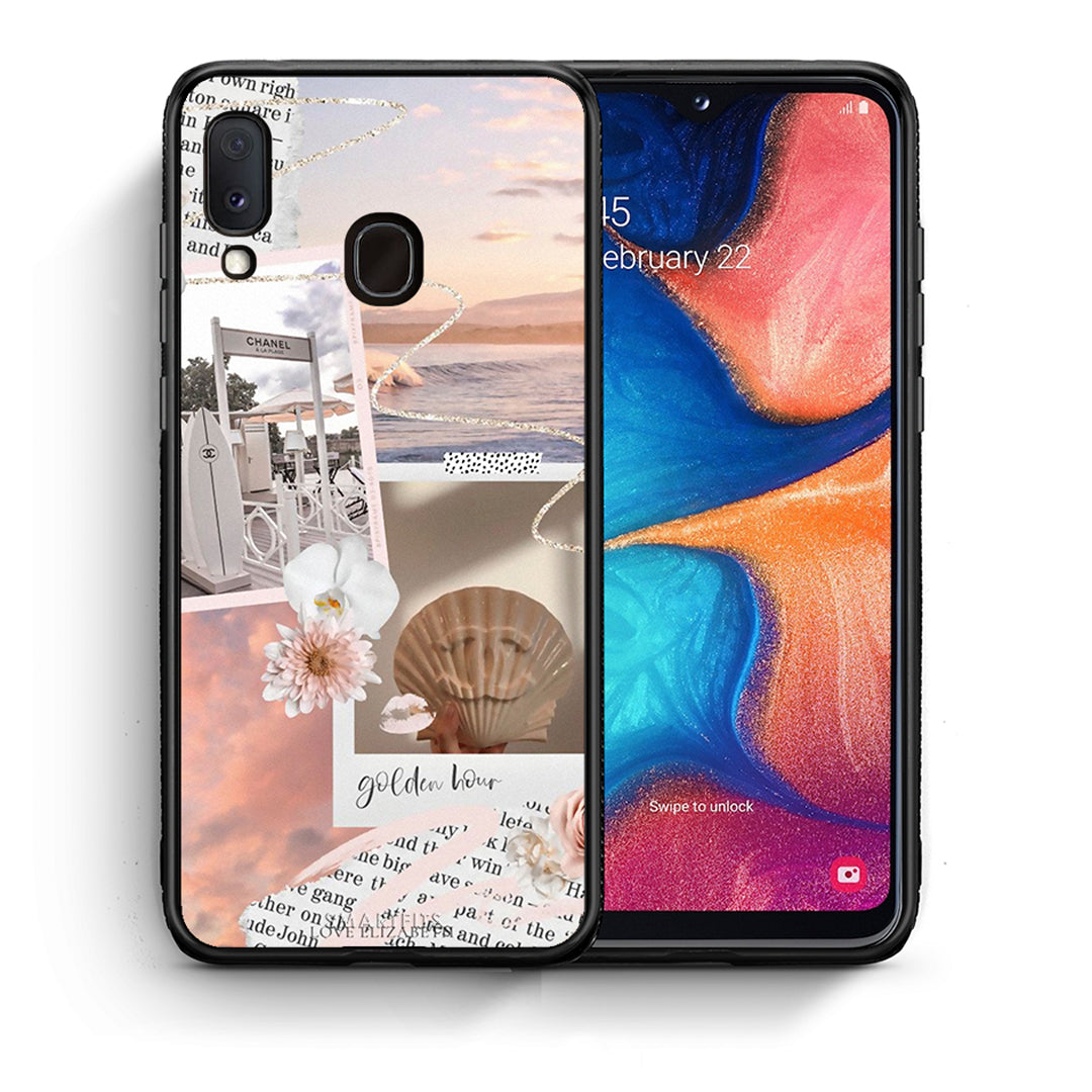 Θήκη Αγίου Βαλεντίνου Samsung Galaxy A30 Golden Hour από τη Smartfits με σχέδιο στο πίσω μέρος και μαύρο περίβλημα | Samsung Galaxy A30 Golden Hour case with colorful back and black bezels