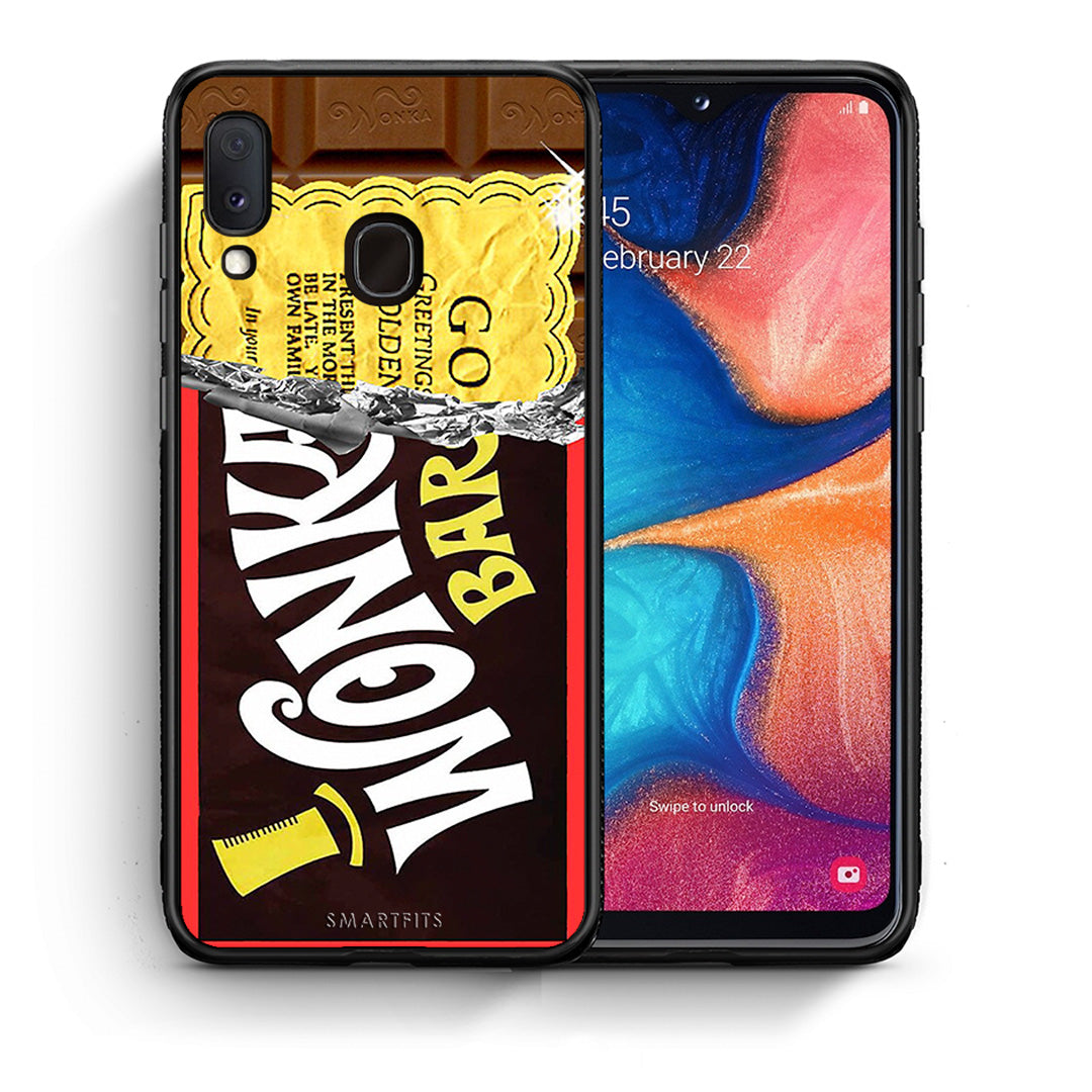 Θήκη Samsung Galaxy A30 Golden Ticket από τη Smartfits με σχέδιο στο πίσω μέρος και μαύρο περίβλημα | Samsung Galaxy A30 Golden Ticket case with colorful back and black bezels