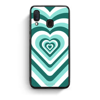 Thumbnail for Samsung Galaxy M20 Green Hearts θήκη από τη Smartfits με σχέδιο στο πίσω μέρος και μαύρο περίβλημα | Smartphone case with colorful back and black bezels by Smartfits