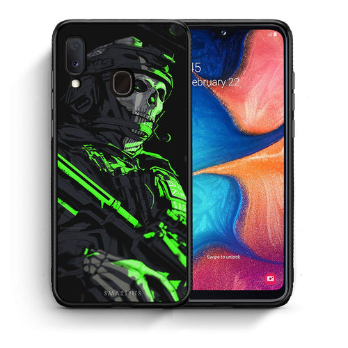 Θήκη Αγίου Βαλεντίνου Samsung A20e Green Soldier από τη Smartfits με σχέδιο στο πίσω μέρος και μαύρο περίβλημα | Samsung A20e Green Soldier case with colorful back and black bezels