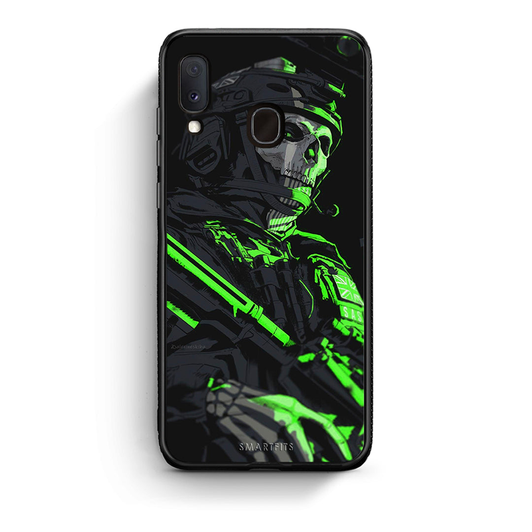 Samsung Galaxy A30 Green Soldier Θήκη Αγίου Βαλεντίνου από τη Smartfits με σχέδιο στο πίσω μέρος και μαύρο περίβλημα | Smartphone case with colorful back and black bezels by Smartfits