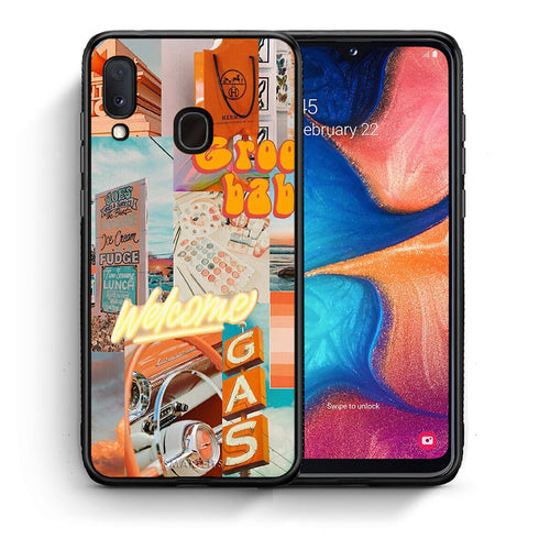 Θήκη Αγίου Βαλεντίνου Samsung Galaxy A30 Groovy Babe από τη Smartfits με σχέδιο στο πίσω μέρος και μαύρο περίβλημα | Samsung Galaxy A30 Groovy Babe case with colorful back and black bezels