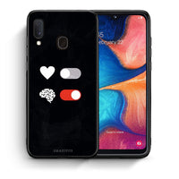 Thumbnail for Θήκη Αγίου Βαλεντίνου Samsung A20e Heart Vs Brain από τη Smartfits με σχέδιο στο πίσω μέρος και μαύρο περίβλημα | Samsung A20e Heart Vs Brain case with colorful back and black bezels