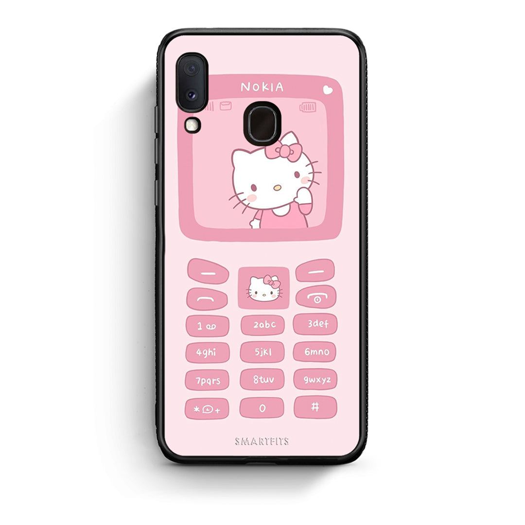 Samsung Galaxy A30 Hello Kitten Θήκη Αγίου Βαλεντίνου από τη Smartfits με σχέδιο στο πίσω μέρος και μαύρο περίβλημα | Smartphone case with colorful back and black bezels by Smartfits