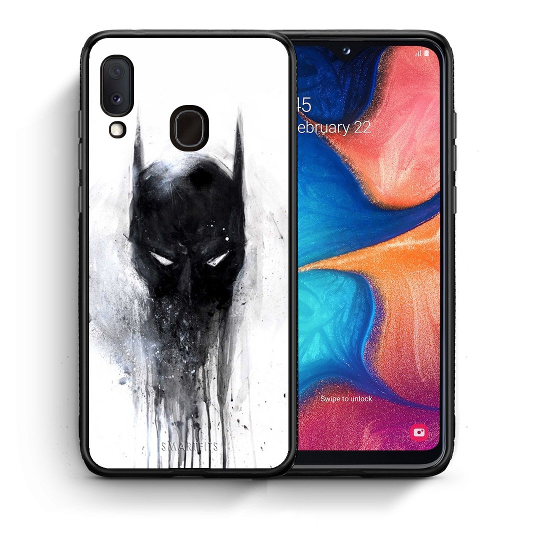 Θήκη Samsung Galaxy A30 Paint Bat Hero από τη Smartfits με σχέδιο στο πίσω μέρος και μαύρο περίβλημα | Samsung Galaxy A30 Paint Bat Hero case with colorful back and black bezels