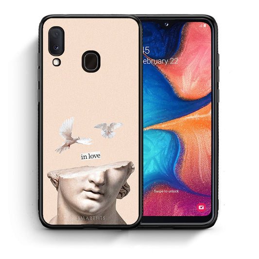 Θήκη Samsung A20e In Love από τη Smartfits με σχέδιο στο πίσω μέρος και μαύρο περίβλημα | Samsung A20e In Love case with colorful back and black bezels