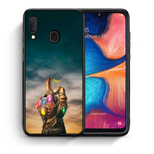 Θήκη Samsung A20e Infinity Snap από τη Smartfits με σχέδιο στο πίσω μέρος και μαύρο περίβλημα | Samsung A20e Infinity Snap case with colorful back and black bezels