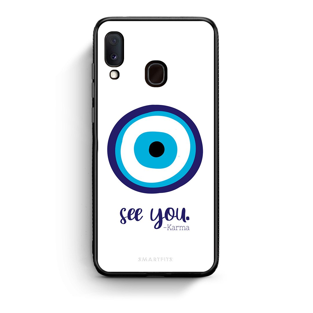 Samsung Galaxy A30 Karma Says θήκη από τη Smartfits με σχέδιο στο πίσω μέρος και μαύρο περίβλημα | Smartphone case with colorful back and black bezels by Smartfits