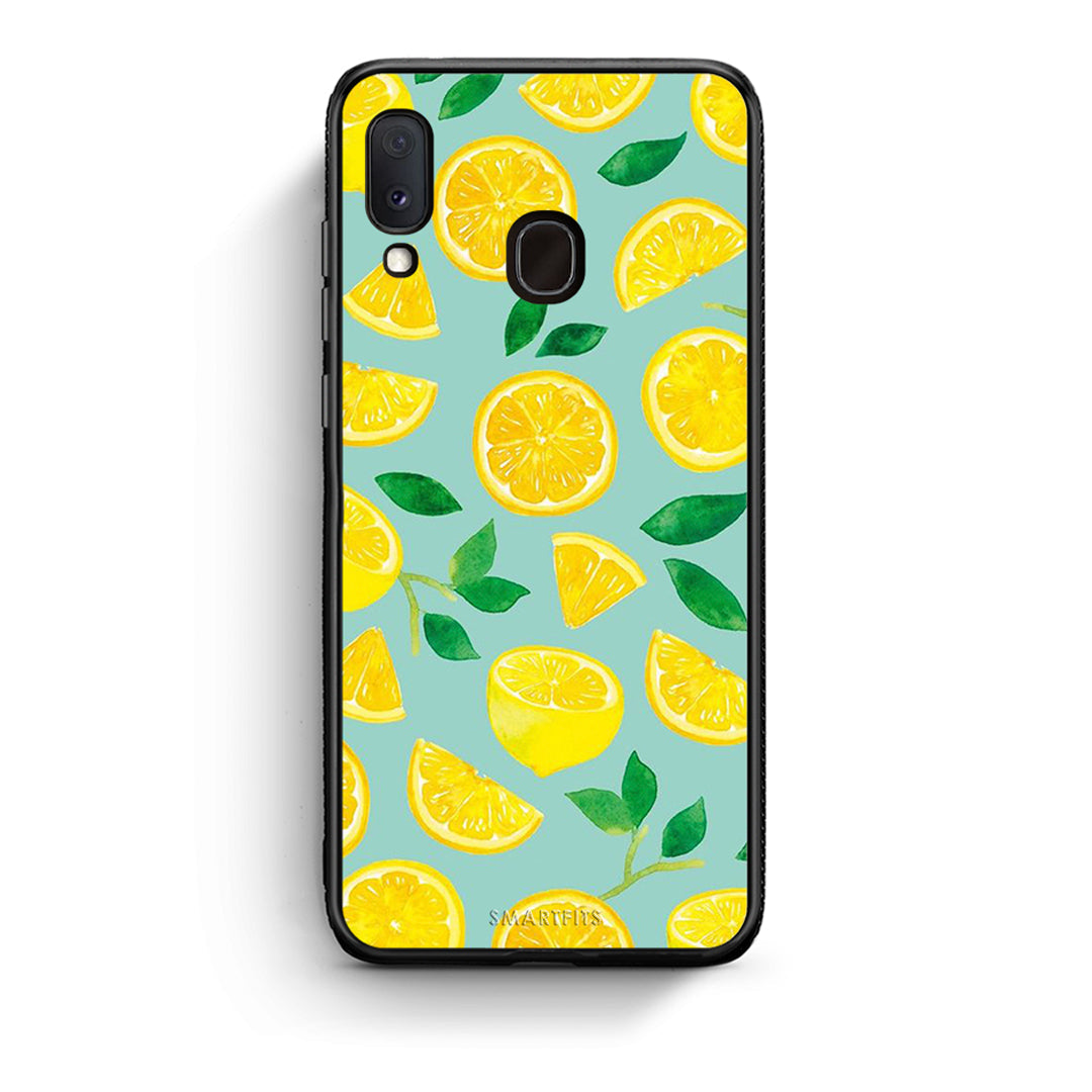 Samsung Galaxy M20 Lemons θήκη από τη Smartfits με σχέδιο στο πίσω μέρος και μαύρο περίβλημα | Smartphone case with colorful back and black bezels by Smartfits