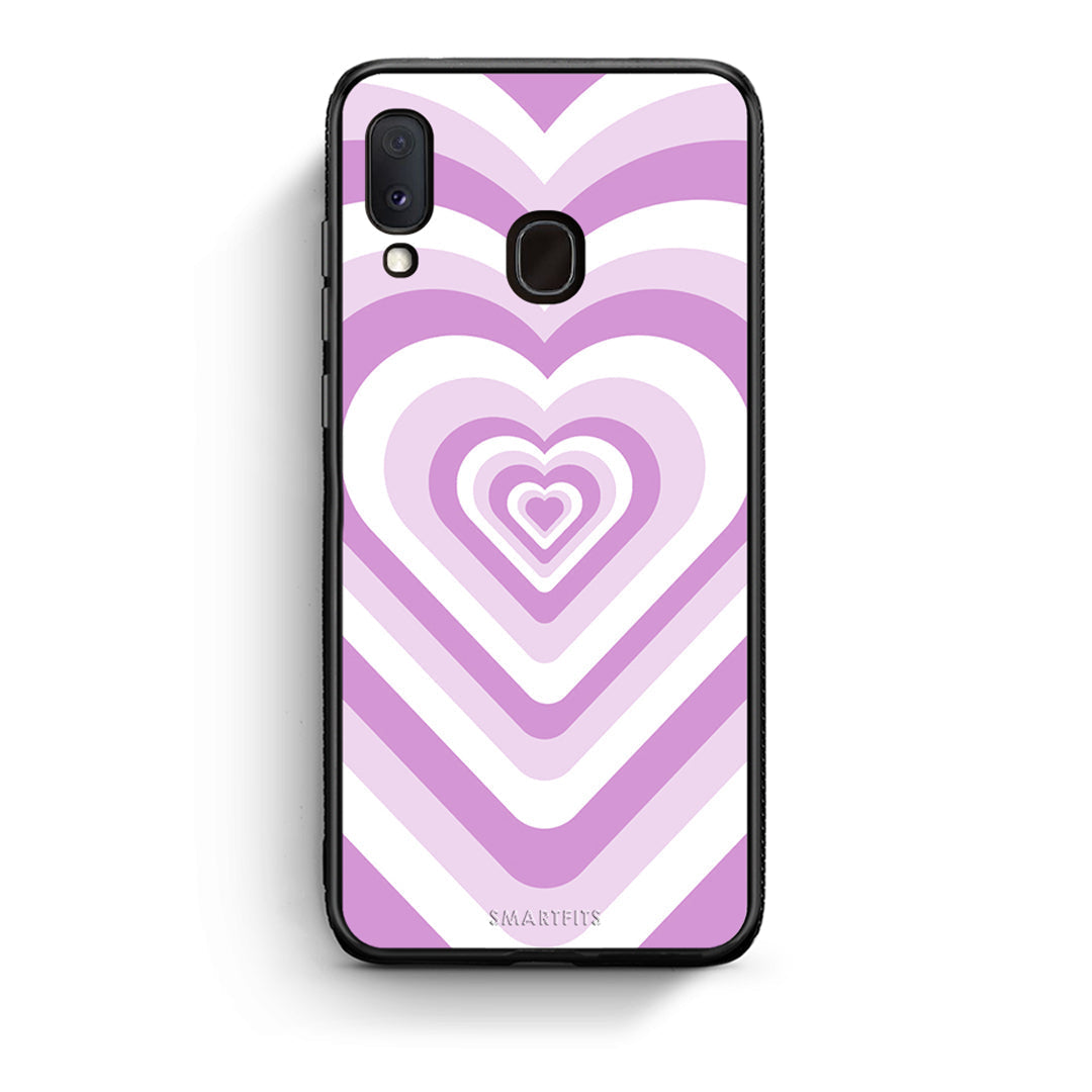 Samsung Galaxy M20 Lilac Hearts θήκη από τη Smartfits με σχέδιο στο πίσω μέρος και μαύρο περίβλημα | Smartphone case with colorful back and black bezels by Smartfits
