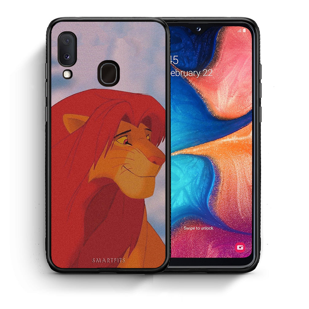 Θήκη Αγίου Βαλεντίνου Samsung Galaxy A30 Lion Love 1 από τη Smartfits με σχέδιο στο πίσω μέρος και μαύρο περίβλημα | Samsung Galaxy A30 Lion Love 1 case with colorful back and black bezels