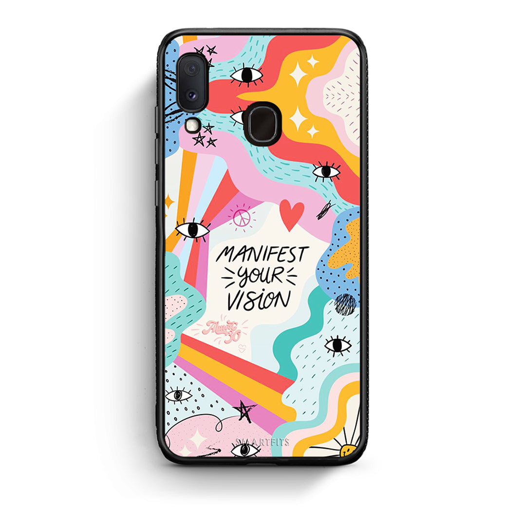 Samsung Galaxy A30 Manifest Your Vision θήκη από τη Smartfits με σχέδιο στο πίσω μέρος και μαύρο περίβλημα | Smartphone case with colorful back and black bezels by Smartfits