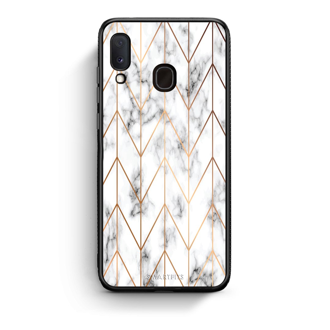 44 - Samsung Galaxy M20 Gold Geometric Marble case, cover, bumper