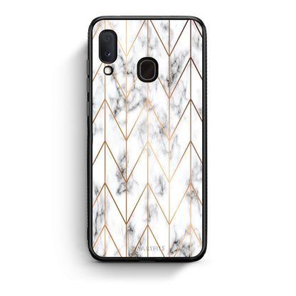 44 - Samsung Galaxy M20 Gold Geometric Marble case, cover, bumper